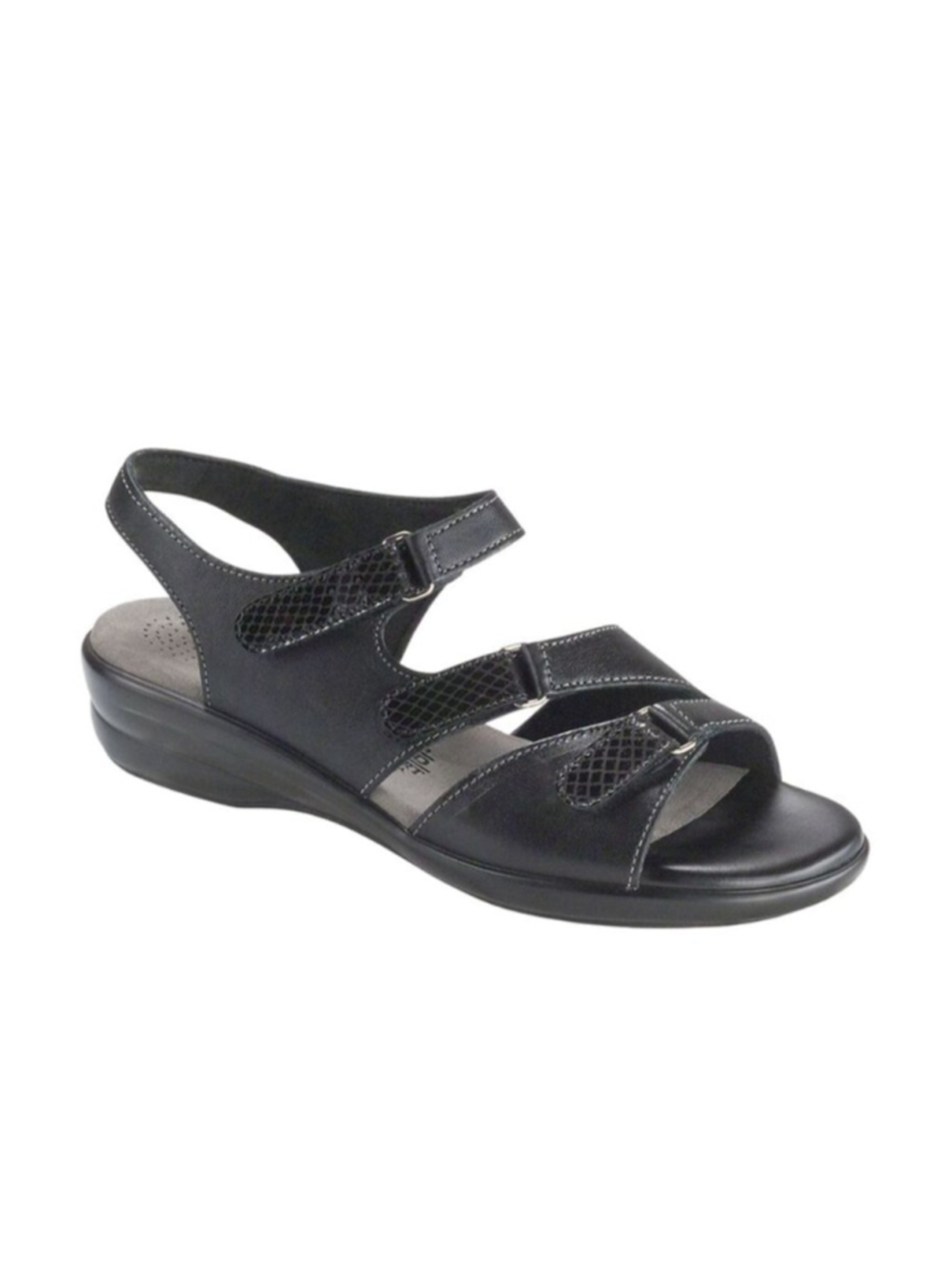 SAS Tabby Sandals Size 12M Black Leather Slingback Adjustable Strappy Comfort